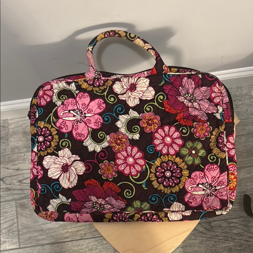 Vera Bradley Mod Floral Pink Laptop Briefcase Bag